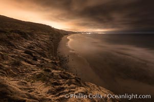 Torrey Pines and La Jolla Coast, Black's Beach, dusk, Torrey Pines State Reserve, San Diego, California