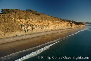 Seacliffs, Torrey Pines State Reserve, La Jolla, aerial photo.