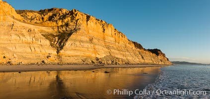 Torrey Pines cliffs at sunset, Torrey Pines State Reserve, San Diego, California