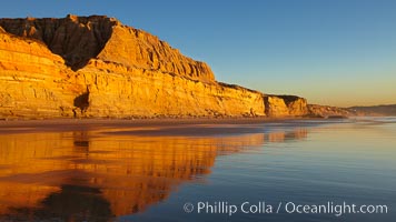 Torrey Pines State Beach, sandstone cliffs rise above the beach at Torrey Pines State Reserve, San Diego, California