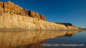 Torrey Pines State Beach, sandstone cliffs rise above the beach at Torrey Pines State Reserve, San Diego, California