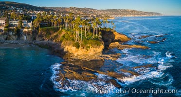 Twin Points, Crescent Bay and Shaws Cove, Laguna Beach Coastline, Aerial Photo