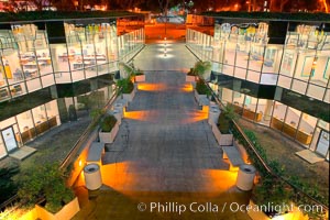 UCSD Library glows with light in this night time exposure (Geisel Library, UCSD Central Library), University of California, San Diego, La Jolla