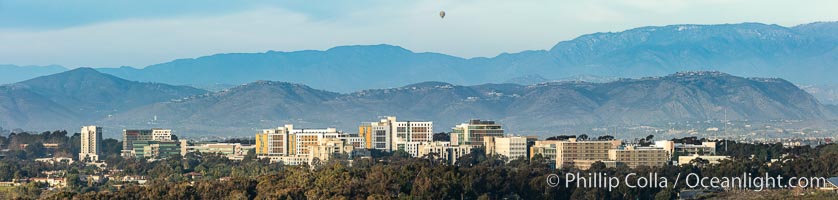 UCSD University of California San Diego, viewed from Mount Soledad, Panoramic Photo, La Jolla