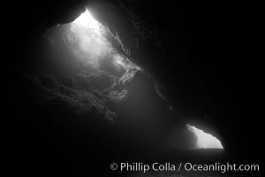 A submarine cavern at Santa Barbara Island, underwater