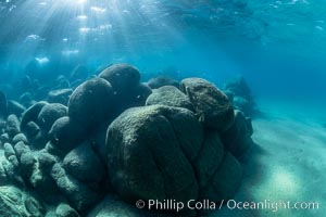 Underwater rocks in Lake Tahoe, Sand Harbor State Park