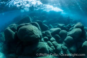 Underwater rocks in Lake Tahoe, Sand Harbor State Park