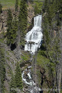 Undine Falls, between Mammoth and Tower in Yellowstone National Park, marks where Lava Creek drops 110 feet in two sections