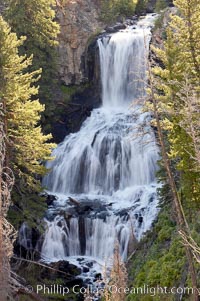 Undine Falls, between Mammoth and Tower in Yellowstone National Park, marks where Lava Creek drops 110 feet in two sections