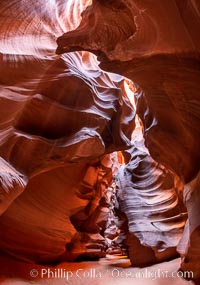 Upper Antelope Canyon, a deep, narrow and spectacular slot canyon lying on Navajo Tribal lands near Page, Arizona, Navajo Tribal Lands