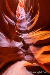 Upper Antelope Canyon, a deep, narrow and spectacular slot canyon lying on Navajo Tribal lands near Page, Arizona, Navajo Tribal Lands