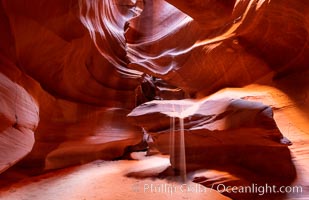 Upper Antelope Canyon, a deep, narrow and spectacular slot canyon lying on Navajo Tribal lands near Page, Arizona, Navajo Tribal Lands