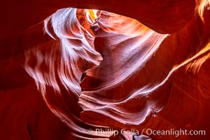 Upper Antelope Canyon, a deep, narrow and spectacular slot canyon lying on Navajo Tribal lands near Page, Arizona, Navajo Tribal Lands