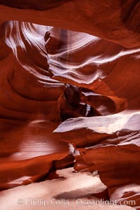 Antelope Canyon, a deep narrow slot canyon formed by water and wind erosion, Navajo Tribal Lands, Page, Arizona