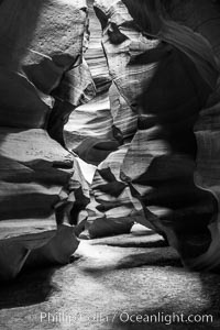 Antelope Canyon, a deep narrow slot canyon formed by water and wind erosion, Navajo Tribal Lands, Page, Arizona