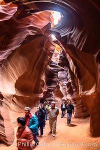 Chinese tourists in Upper Antelope Canyon, a spectacular but now-crowded slot canyon near Page, Arizona, Navajo Tribal Lands