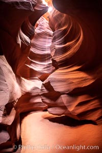Upper Antelope Canyon, a spectacular slot canyon near Page, Arizona. Navajo Tribal Lands, USA, natural history stock photograph, photo id 36045