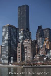 New York Citys Upper East Side, viewed from the East River.  The Trump World Tower rises in the background. Manhattan, USA, natural history stock photograph, photo id 11137