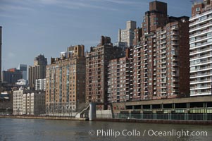 New York Citys Upper East Side, viewed from the East River. Manhattan, USA, natural history stock photograph, photo id 11143