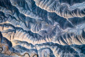 Erosion patterns in the Utah Badlands, aerial abstract photo.