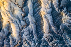 Erosion patterns in the Utah Badlands, aerial abstract photo, Hanksville