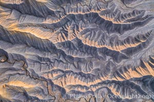 Erosion patterns in the Utah Badlands, aerial abstract photo.