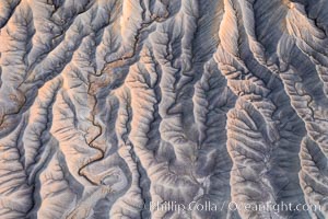 Erosion patterns in the Utah Badlands, aerial abstract photo.