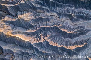 Erosion patterns in the Utah Badlands, aerial abstract photo, Hanksville