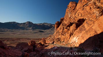 Sandstone cliffs and view across the Valley of Fire, Valley of Fire State Park