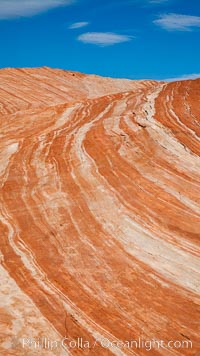 Striated sandstone formations, layers showing eons of geologic history.