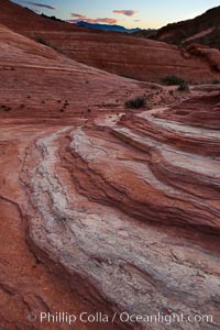 Striated sandstone formations, layers showing eons of geologic history, Valley of Fire State Park