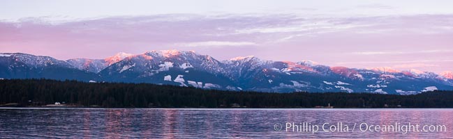 Vancouver Island, Denman Island and Strait of Georgia, from Hornby Island