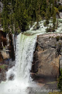 Vernal Falls and Merced River in spring, heavy flow due to snow melt in the high country above Yosemite Valley, Yosemite National Park, California