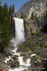 Vernal Falls at peak flow in late spring, viewed from the Mist Trail, Yosemite National Park, California