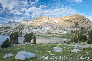 Vogelsang Lake, and Vogelsang Peak (11516') at sunrise in Yosemite's High Sierra, Yosemite National Park, California