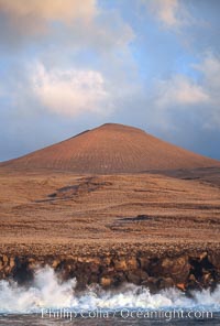 Cinder cone, volcanic terrain and shoreline, Guadalupe Island (Isla Guadalupe)