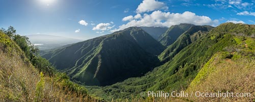 Waihee Canyon from Waihee Ridge, Maui, Hawaii, Panoramic Photo