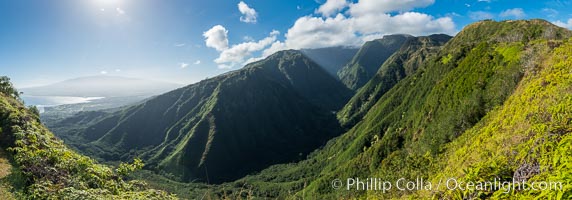 Waihee Canyon from Waihee Ridge, Maui, Hawaii, Panoramic Photo