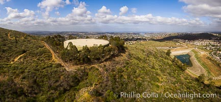 Water Tower Hill and Denk Mountain, and view to the west, highest point in Carlsbad