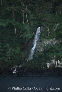 Shoreline waterfall, Cocos Island