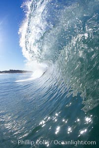 Wave breaking in early morning sunlight, Ponto, Carlsbad, California