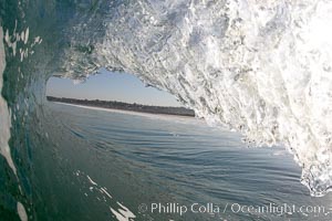 Dawn patrol morning surf, hollow wave, Cardiff by the Sea, California