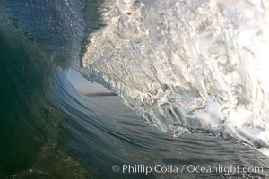Cresting wave, morning light, glassy water, surf, Cardiff by the Sea, California