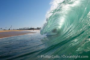 Backlit wave, the Wedge, The Wedge, Newport Beach, California