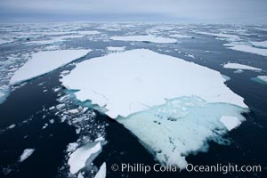 Pack ice and brash ice fills the Weddell Sea, near the Antarctic Peninsula.  This pack ice is a combination of broken pieces of icebergs, sea ice that has formed on the ocean