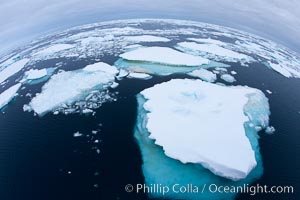 Pack ice and brash ice fills the Weddell Sea, near the Antarctic Peninsula.  This pack ice is a combination of broken pieces of icebergs, sea ice that has formed on the ocean