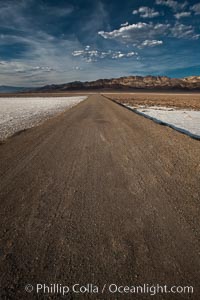 West Side Road cuts across the Badwater Basin, Death Valley National Park, California