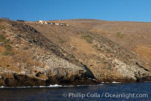 Western landing and National Park buildings on Santa Barbara Island, part of the Channel Islands National Marine Sanctuary.  Santa Barbara Island lies 38 miles offshore of the coast of California, near Los Angeles and San Pedro.