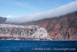 Clouds held back by island crest, Guadalupe Island (Isla Guadalupe)