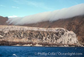Clouds held back by island crest, Guadalupe Island (Isla Guadalupe)